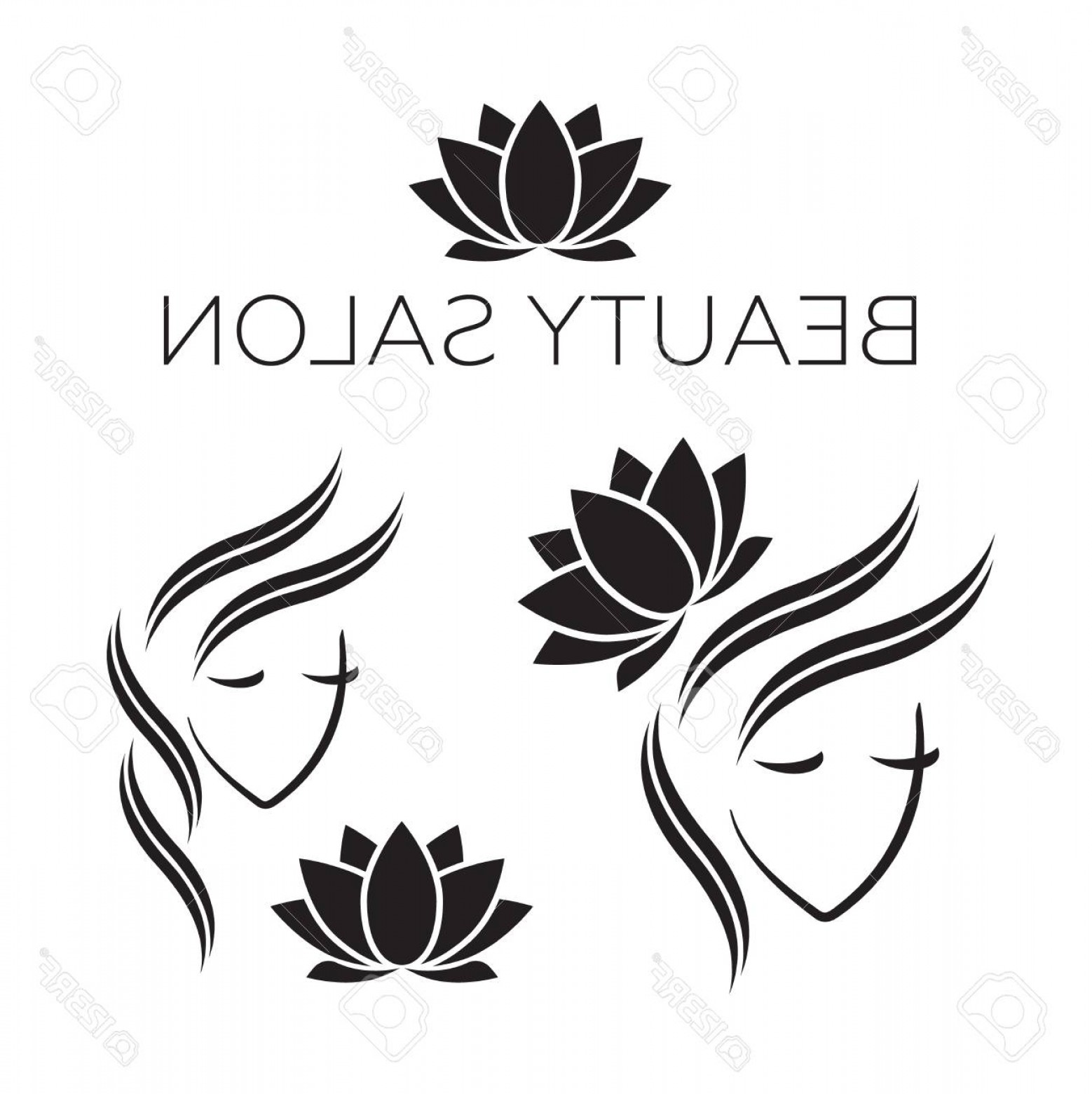 Photostock Vector Beautiful Woman Logo Template For Hair Salon 1558x1560 Photostock Vector Beautiful Woman Logo Template For Hair Salon