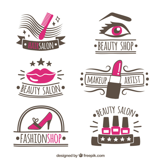 Collection Of Hand Drawn Logos For Beauty Salon Vector Free Download 626x626 Collection Of Hand Drawn Logos For Beauty Salon Vector Free Download