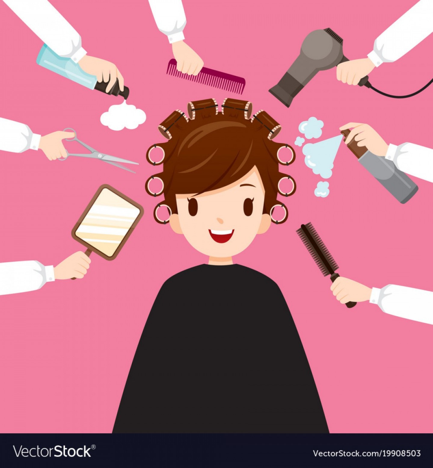 Relaxing Woman In Hair Salon Vector Cultracing 1440x1555 Relaxing Woman In Hair Salon Vector Cultracing