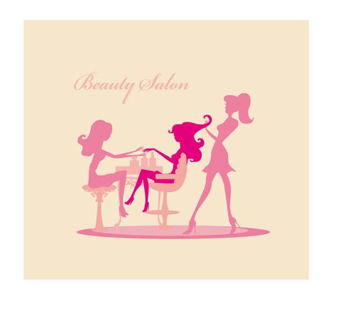 Woman With Beauty Salon Vector 500x437 Woman With Beauty Salon Vector