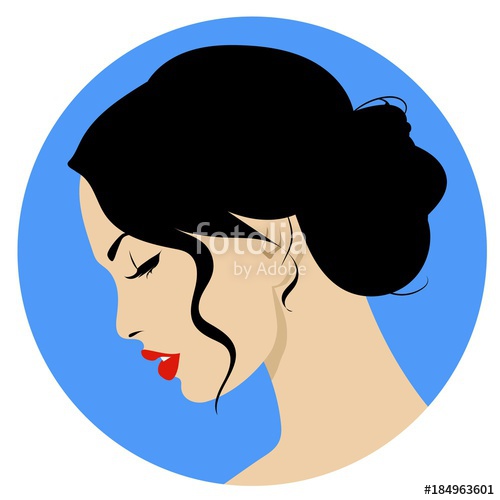 500x500 Beautiful Woman With Retro Hairstyle And Nice Makeup Beauty Vector