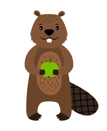 368x450 Beaver Vector Cartoon Beaver Character Isolated Royalty Free