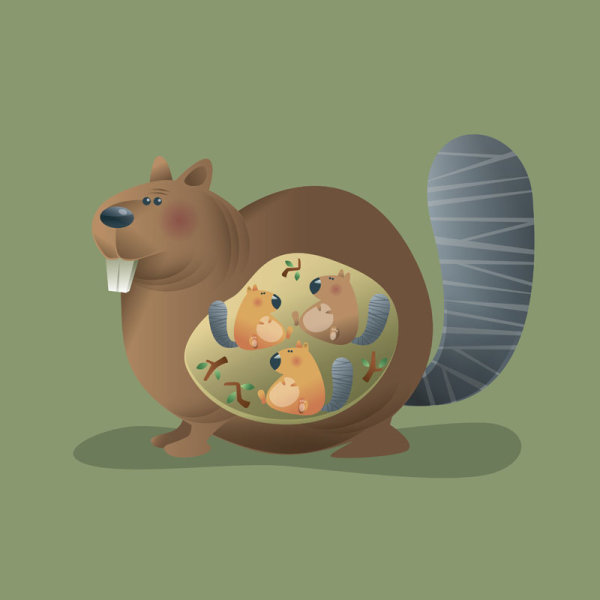600x600 Cartoon Beaver Vector Material Free Download Web