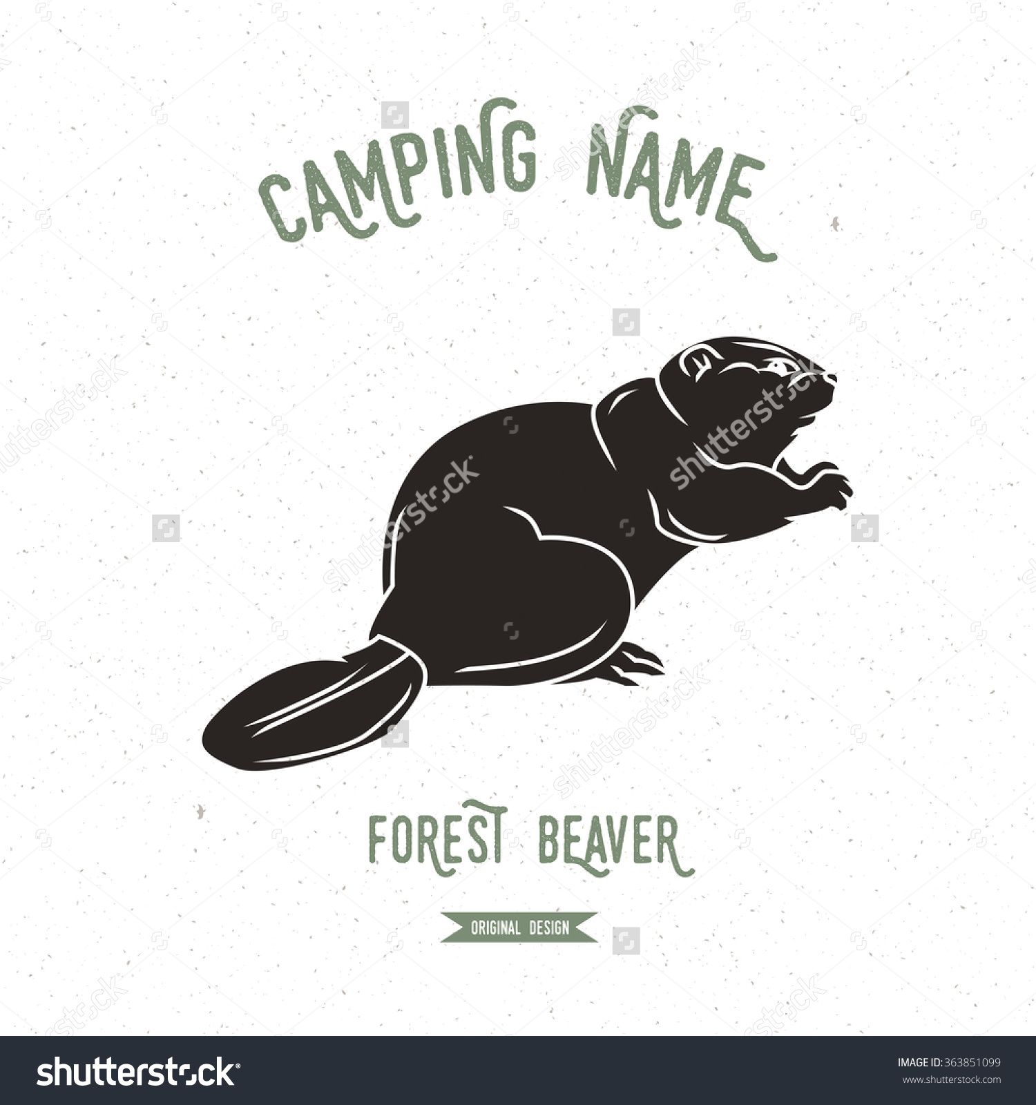 1500x1600 Forest Beaver Vector Illustration European Animals Silhouettes