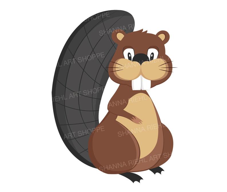 794x672 Woodland Friends Beaver Vector Clip Art Commercial Use Etsy