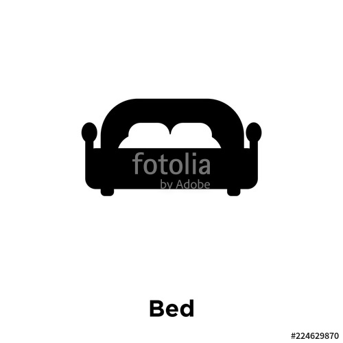 500x500 Bed Icon Vector Isolated On White Background, Logo Concept Of Bed