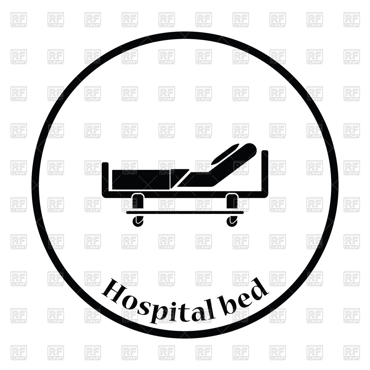 1200x1200 Thin Circle Design Of Hospital Bed Icon Vector Image Of Healthcare