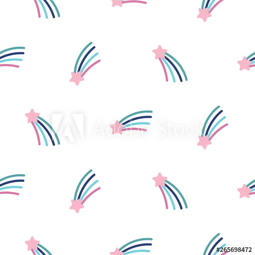 500x500 Starry Comet Cute Seamless Vector Pattern Baby Bed Linen Repeat