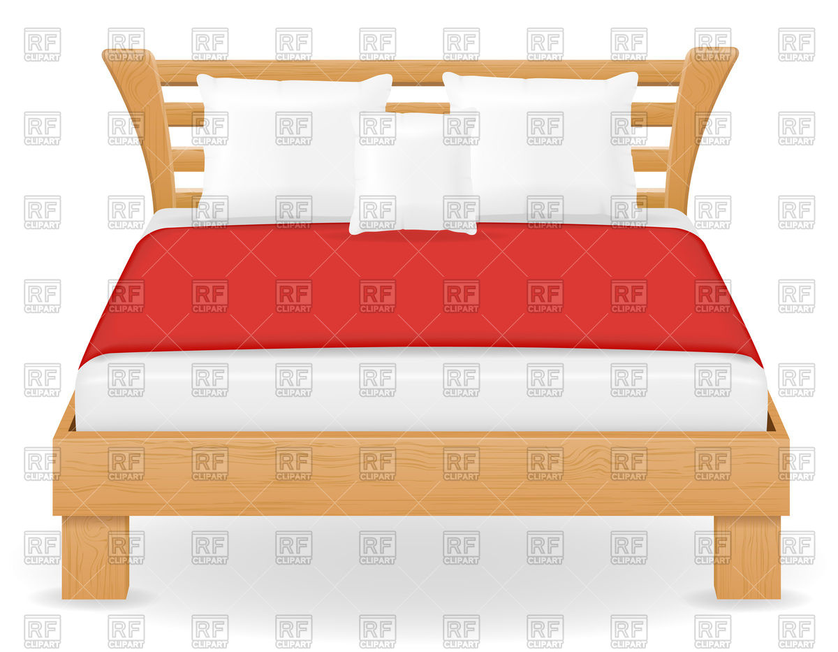 1200x933 Wooden Double Bed Vector Image Of Objects Konturvid