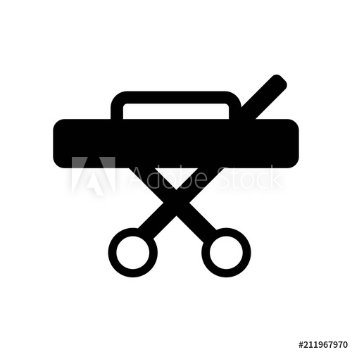 500x500 Hospital Bed Silhouette Side View Icon Vector Icon Simple Element