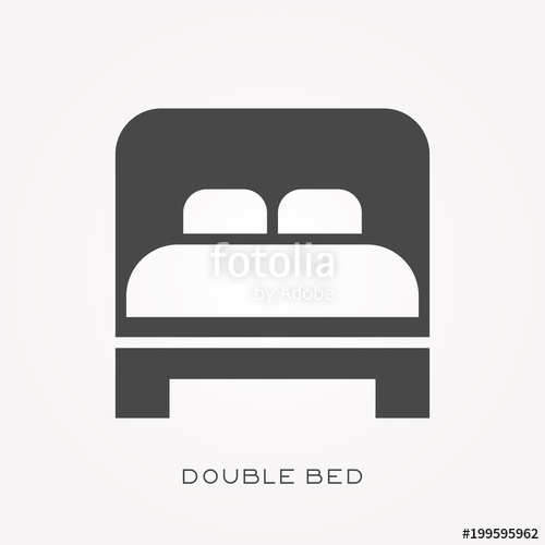500x500 Silhouette Icon Double Bed Stock Image And Royalty Free Vector