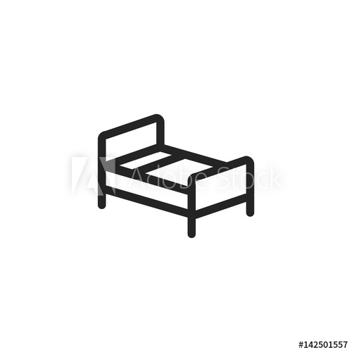 500x500 Bed Vector Icon, Bedroom Symbol Modern, Simple Flat Vector