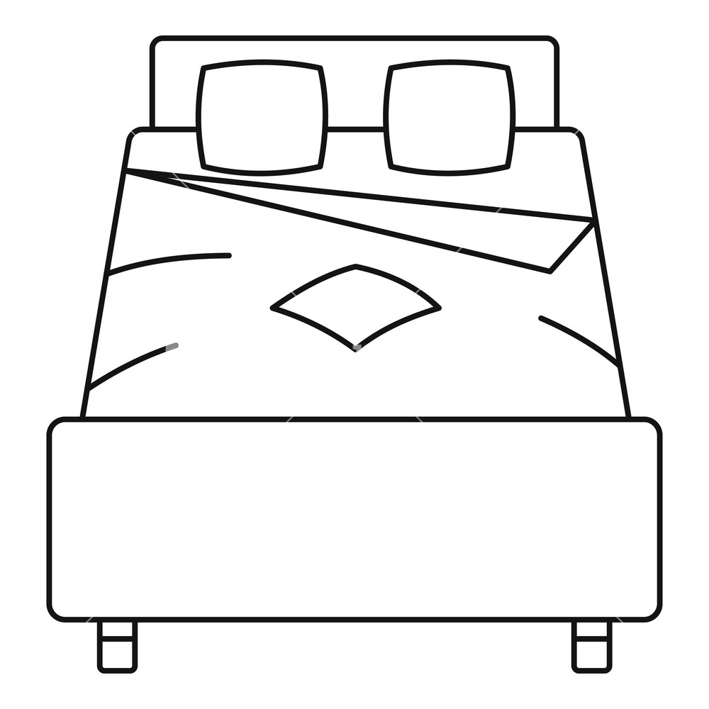 1000x1000 Double Bed Icon Outline Illustration Of Double Bed Vector Icon