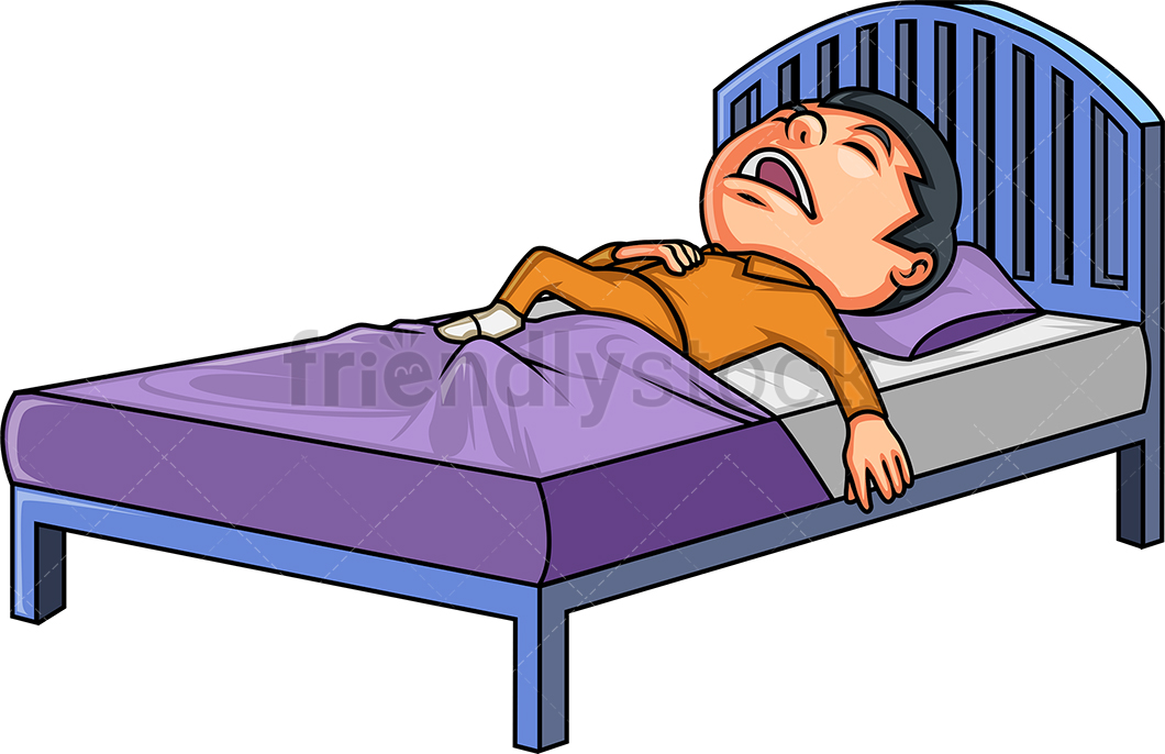 1060x686 Little Boy In Bed Cartoon Clipart Vector