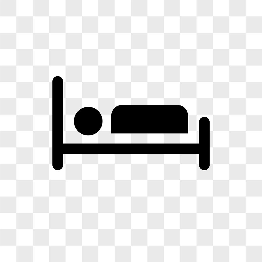 900x900 Illness On Bed Vector Icon On Transparent Background, Illness