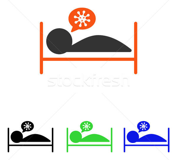 600x544 Patient Bed Flat Vector Icon Vector Illustration Victor Ivlichev