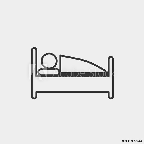 500x500 Sleeping In Bed Vector Icon Solid Grey