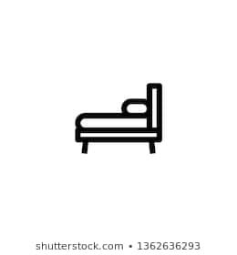 260x280 Bed Vector Icon On A White Background