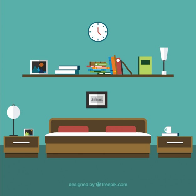 626x626 Bedroom Interior Vector Free Download