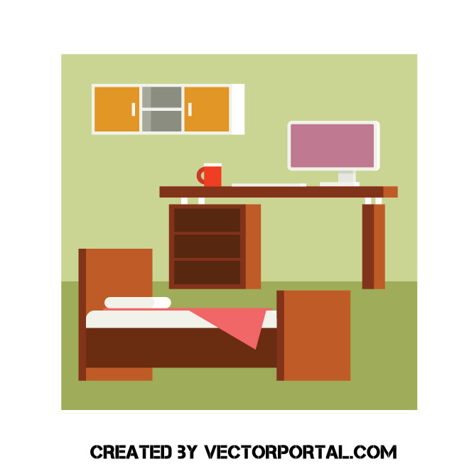 660x660 Bedroom Vector Image