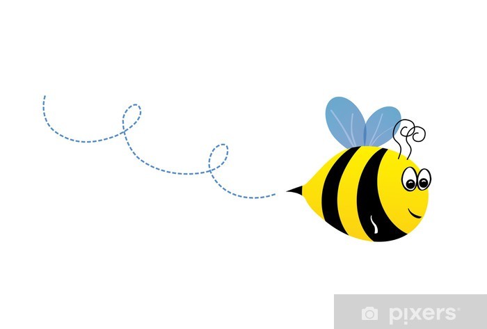 Funny Bee Cartoon Vector Illustration Wall Mural 700x473 Funny Bee Cartoon Vector Illustration Wall Mural