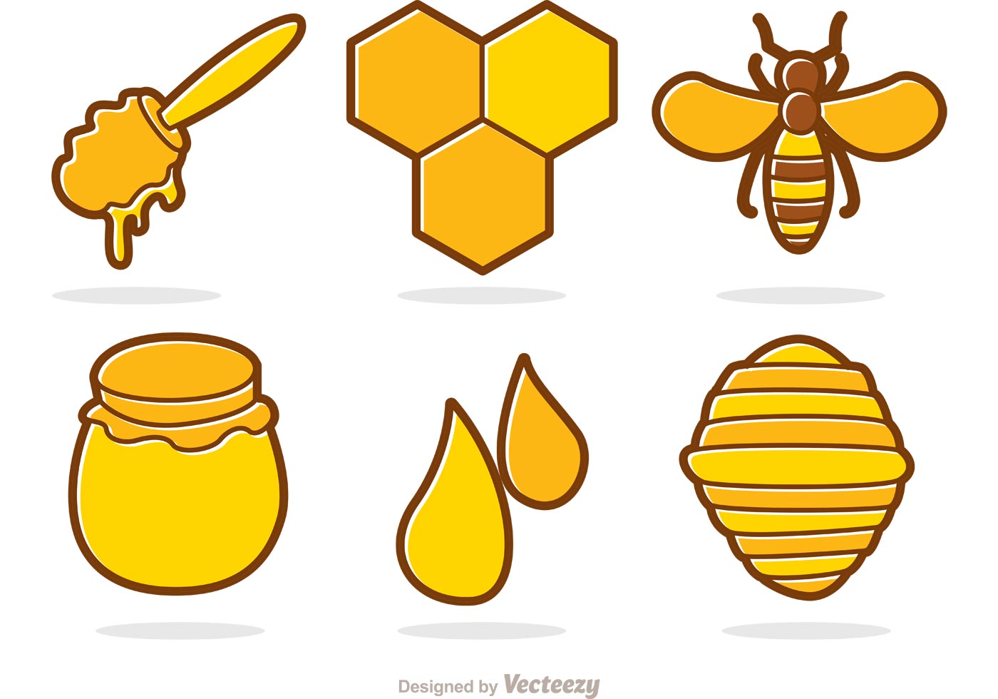 Honey Bee Free Vector Art 1400x980 Honey Bee Free Vector Art
