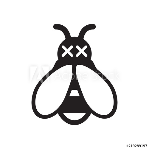 Dead Or Deceased Bee Icon Vector 500x500 Dead Or Deceased Bee Icon Vector