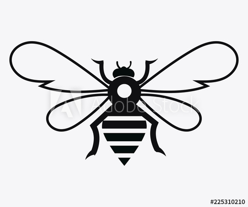 Logo Of The Bee Black And White Bee Icon Vector Illustration 500x418 Logo Of The Bee Black And White Bee Icon Vector Illustration