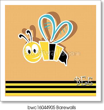 Vector Bee Icon Vector Illustration, Art Print Barewalls 362x382 Vector Bee Icon Vector Illustration, Art Print Barewalls