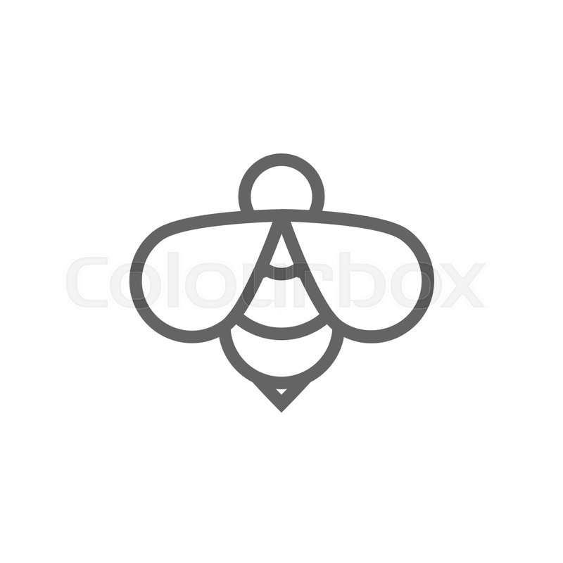 800x800 Simple Honey Bee Line Icon Symbol And Stock Vector Colourbox