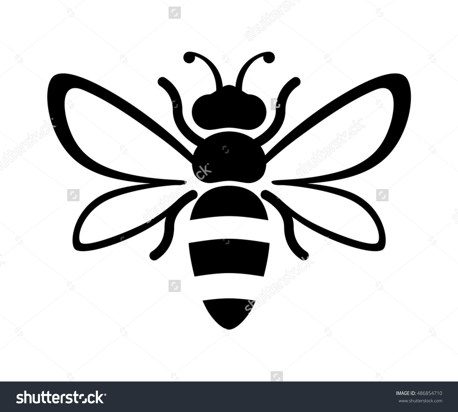 1500x1351 Graphic Illustration Of Silhouette Honey Bee Isolated