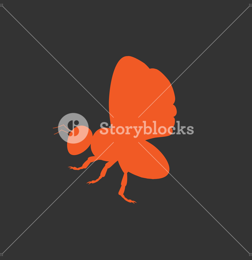 971x1000 Red Bee Silhouette Vector Illustration Royalty Free Stock Image