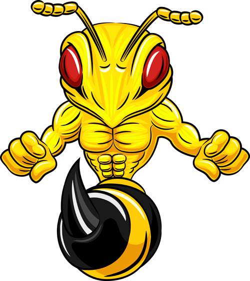 500x561 Cartoon Angry Bee Vector Illustration Free Download
