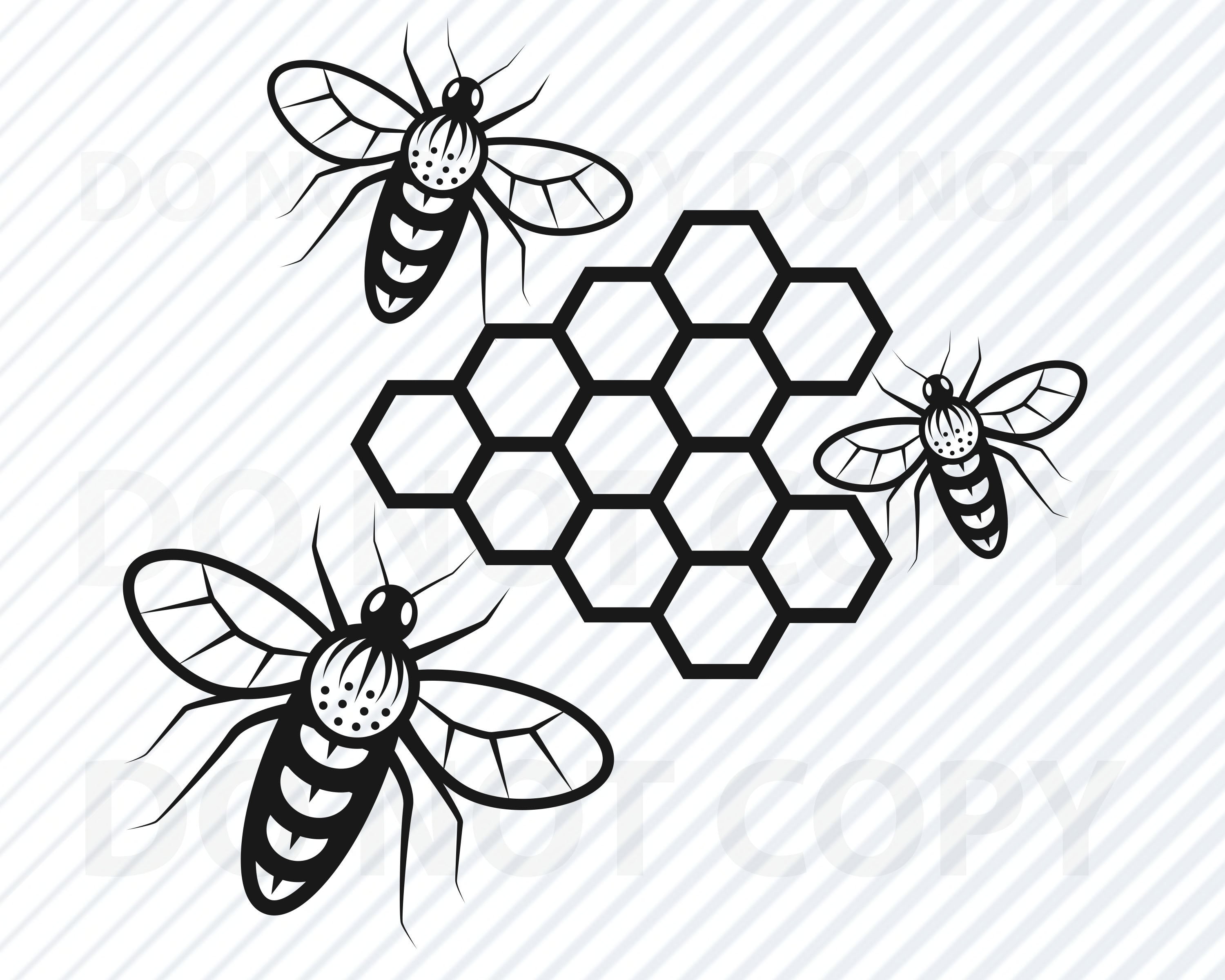 3000x2400 Honey Bee Bee Vector Image Silhouette Clip Art Etsy
