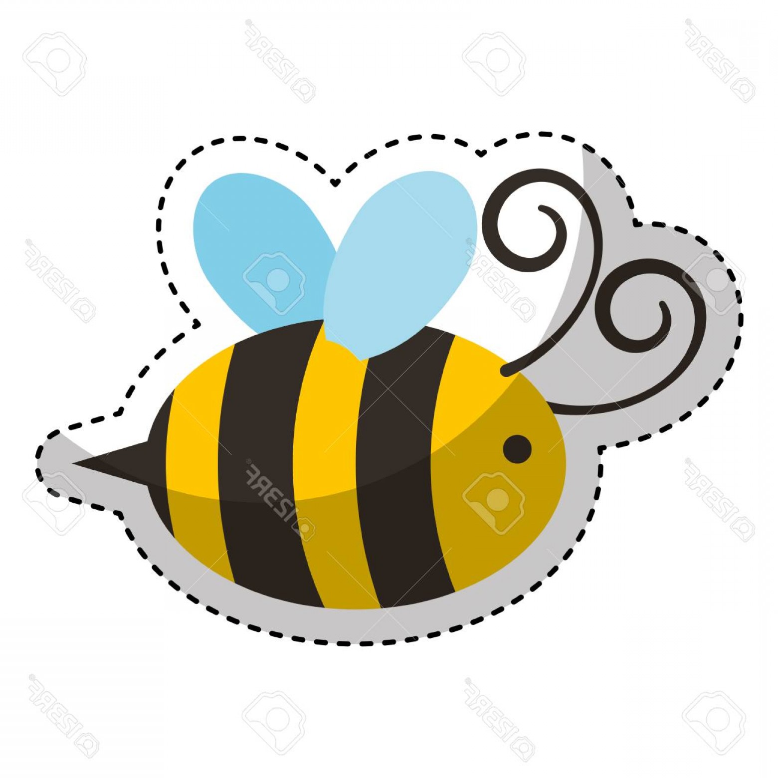 1560x1560 Cute Bee Vector Art Wallkeeper