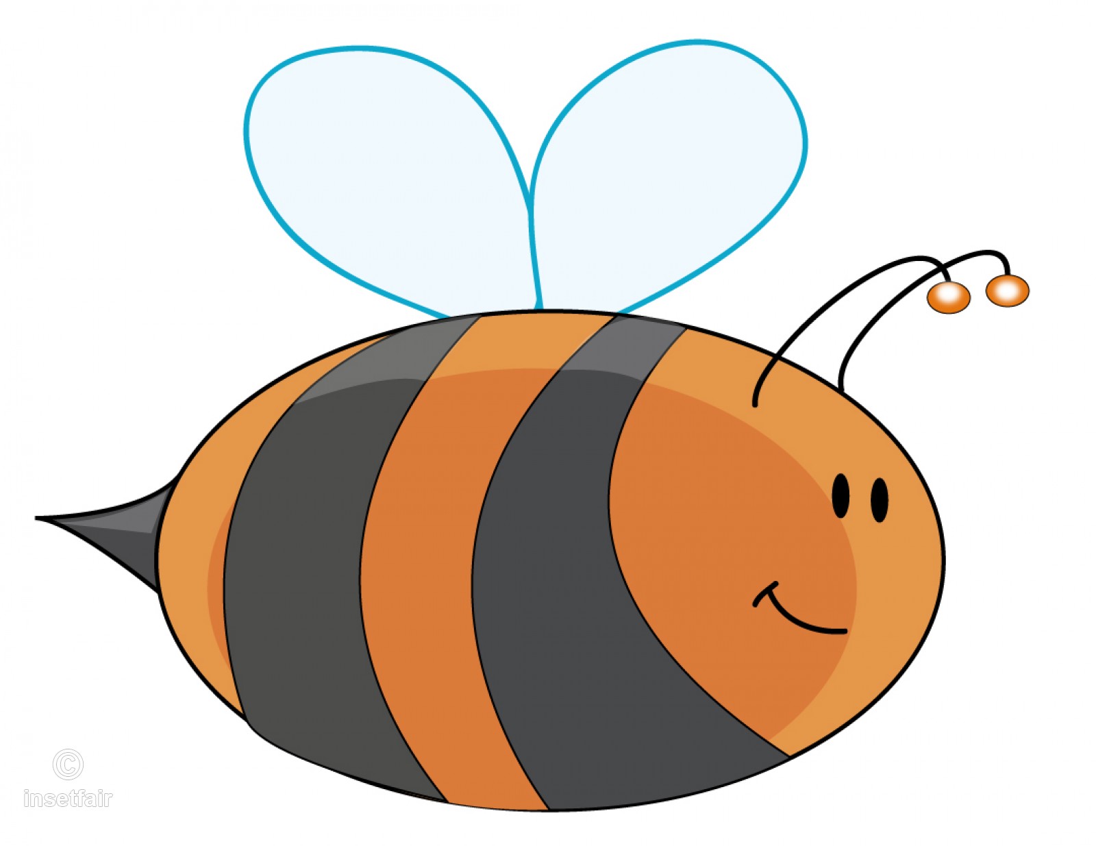 1600x1235 Flying Cartoon Bee Vector Art Illustration