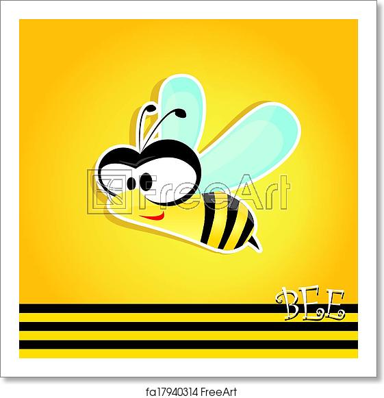 561x581 Free Art Print Of Cartoon Cute Bright Baby Bee Vector