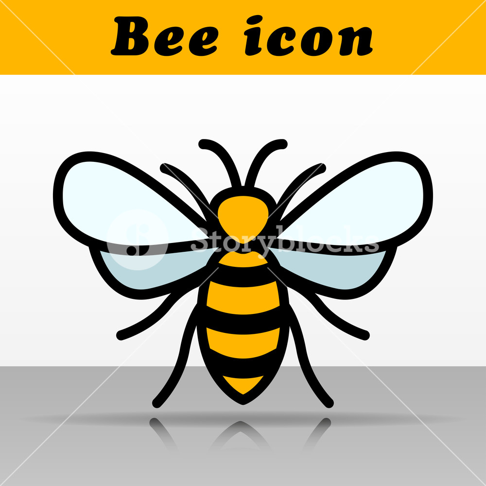 1000x1000 Illustration Of Color Bee Vector Icon Design Royalty Free Stock