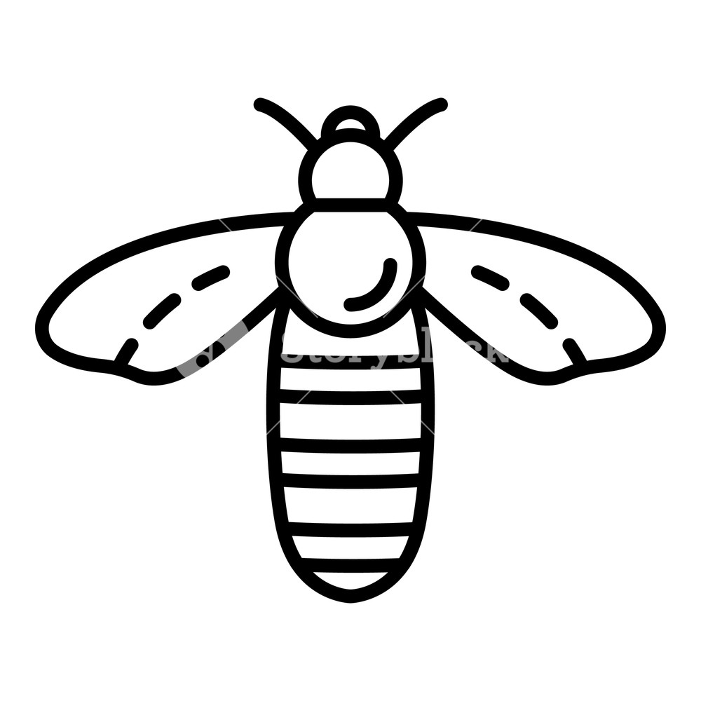 1000x1000 Bee Icon Outline Bee Vector Icon For Web Design Isolated On White