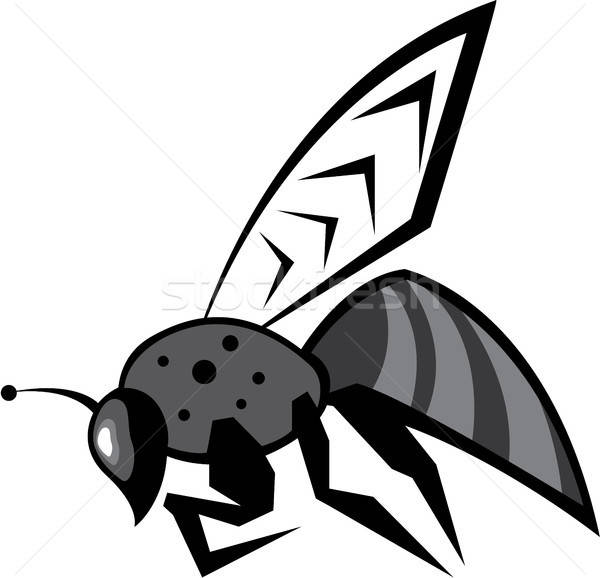 600x578 Black Bee Vector Image Clip Art Vector Illustration