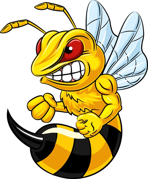 500x603 Cartoon Angry Bee Vector Illustration Download My Free