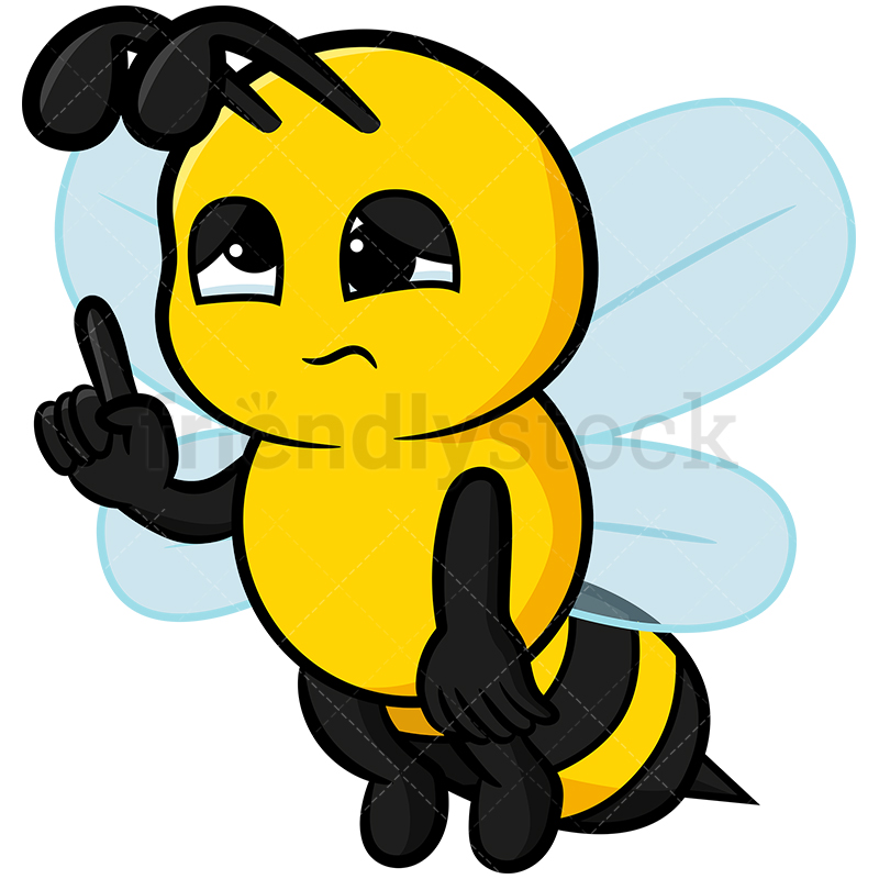 800x800 Cute Sleepy Bee Vector Cartoon Clipart