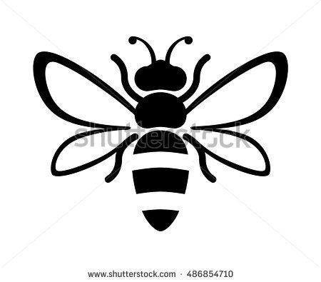 450x395 Graphic Illustration Of Silhouette Honey Bee Isolated