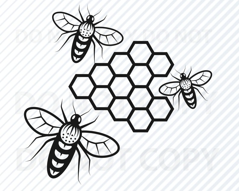 794x635 Honey Bee Bee Vector Image Silhouette Clip Art Etsy