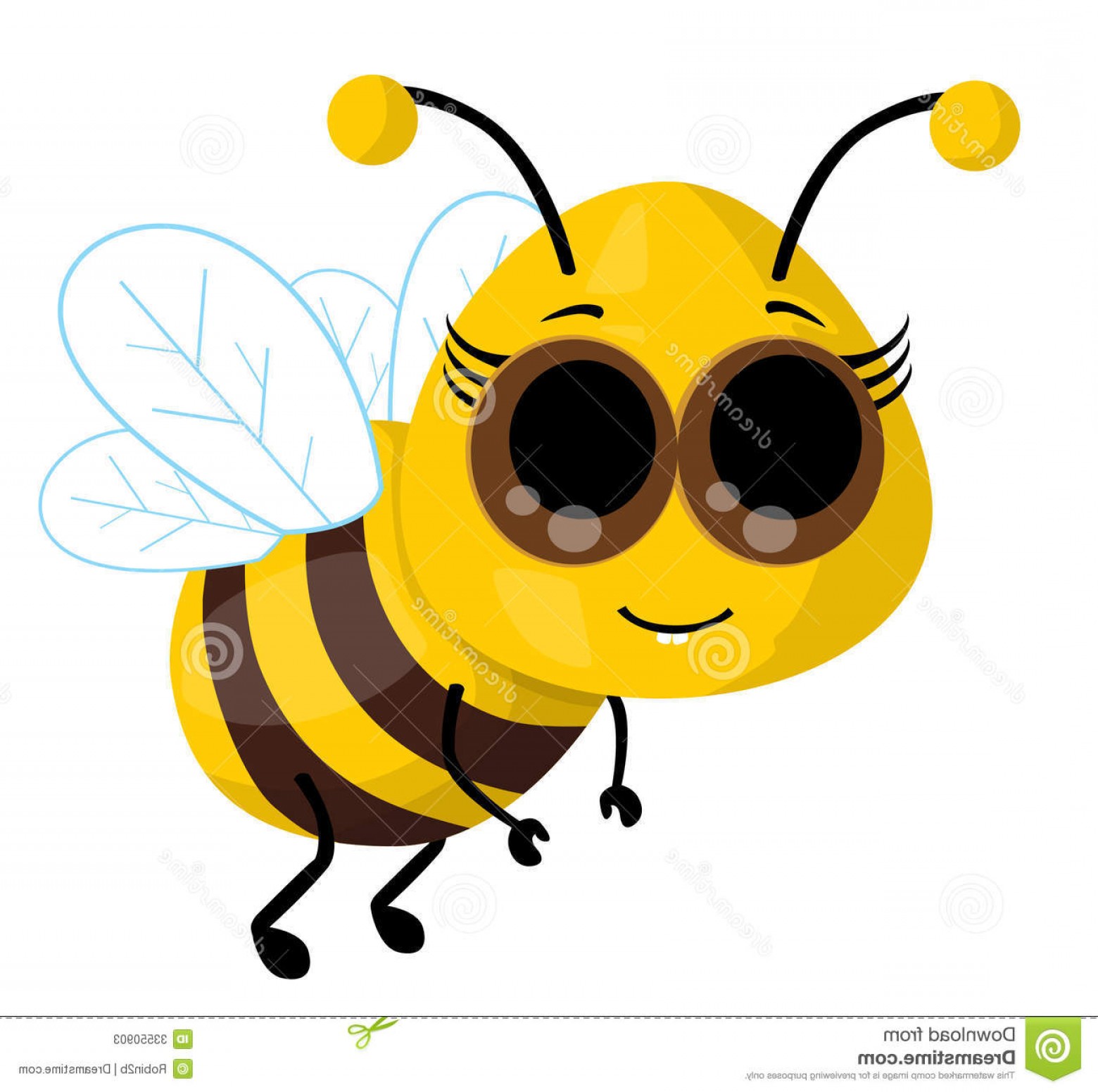1560x1551 Stock Photos Cute Cartoon Bee Vector Illustration Background Image