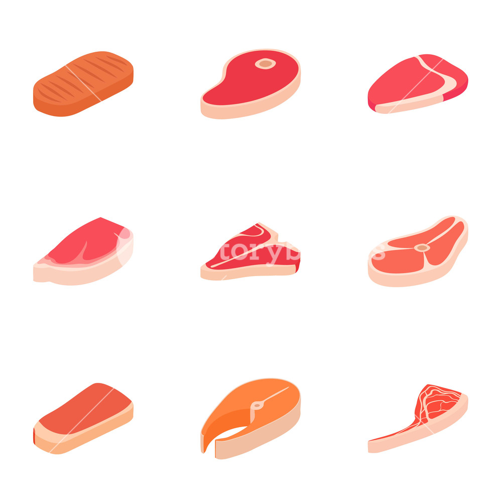 1000x1000 Beef Icons Set Cartoon Illustration Of Beef Vector Icons