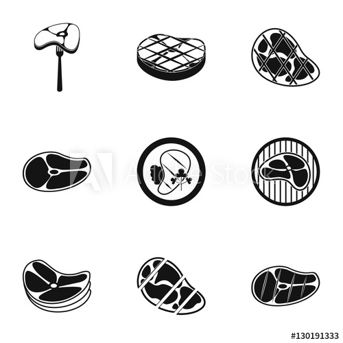 500x500 Beef Icons Set Simple Illustration Of Beef Vector Icons For Web