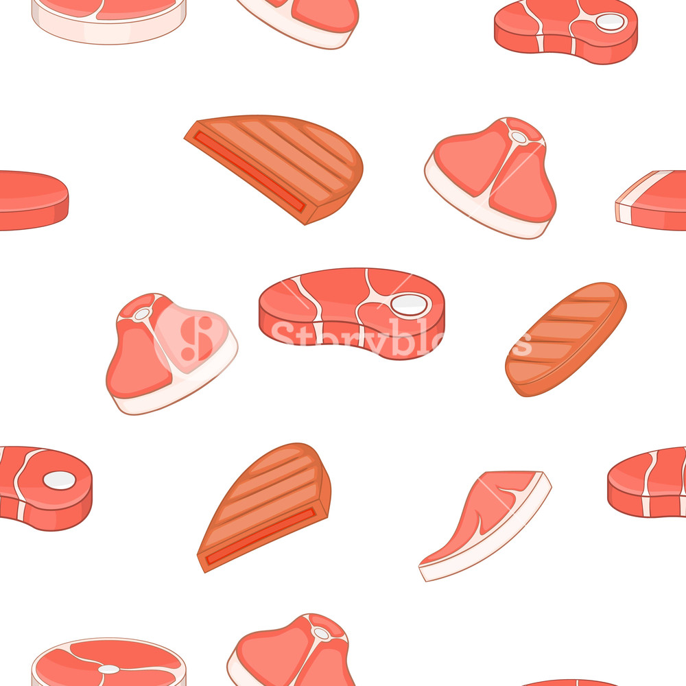 1000x1000 Beef Pattern Cartoon Illustration Of Beef Vector Pattern For Web