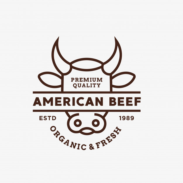 626x626 Beef Vector Logo Illustration Vector Premium Download
