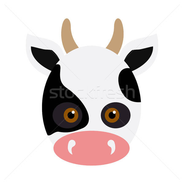 600x600 Cow Animal Carnival Mask White Black Dotted Beef Vector